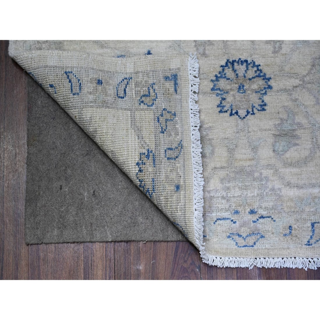 Rug 2'8"x11'10" White Hand Knotted Wool White Wash Peshawar Runner - 2