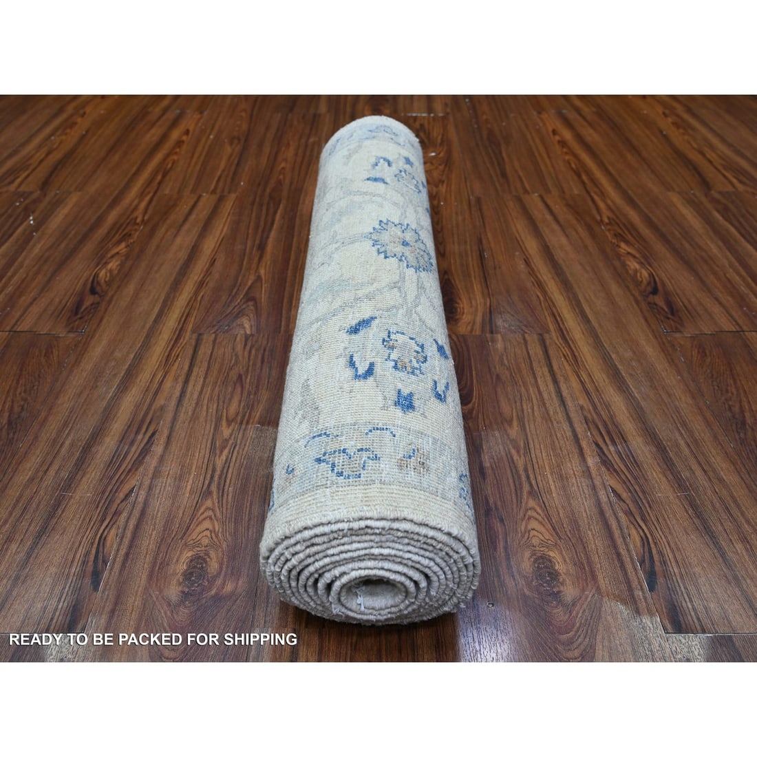 Rug 2'8"x11'10" White Hand Knotted Wool White Wash Peshawar Runner - 4