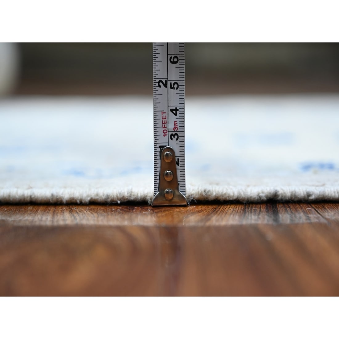 Rug 2'8"x11'10" White Hand Knotted Wool White Wash Peshawar Runner - 5