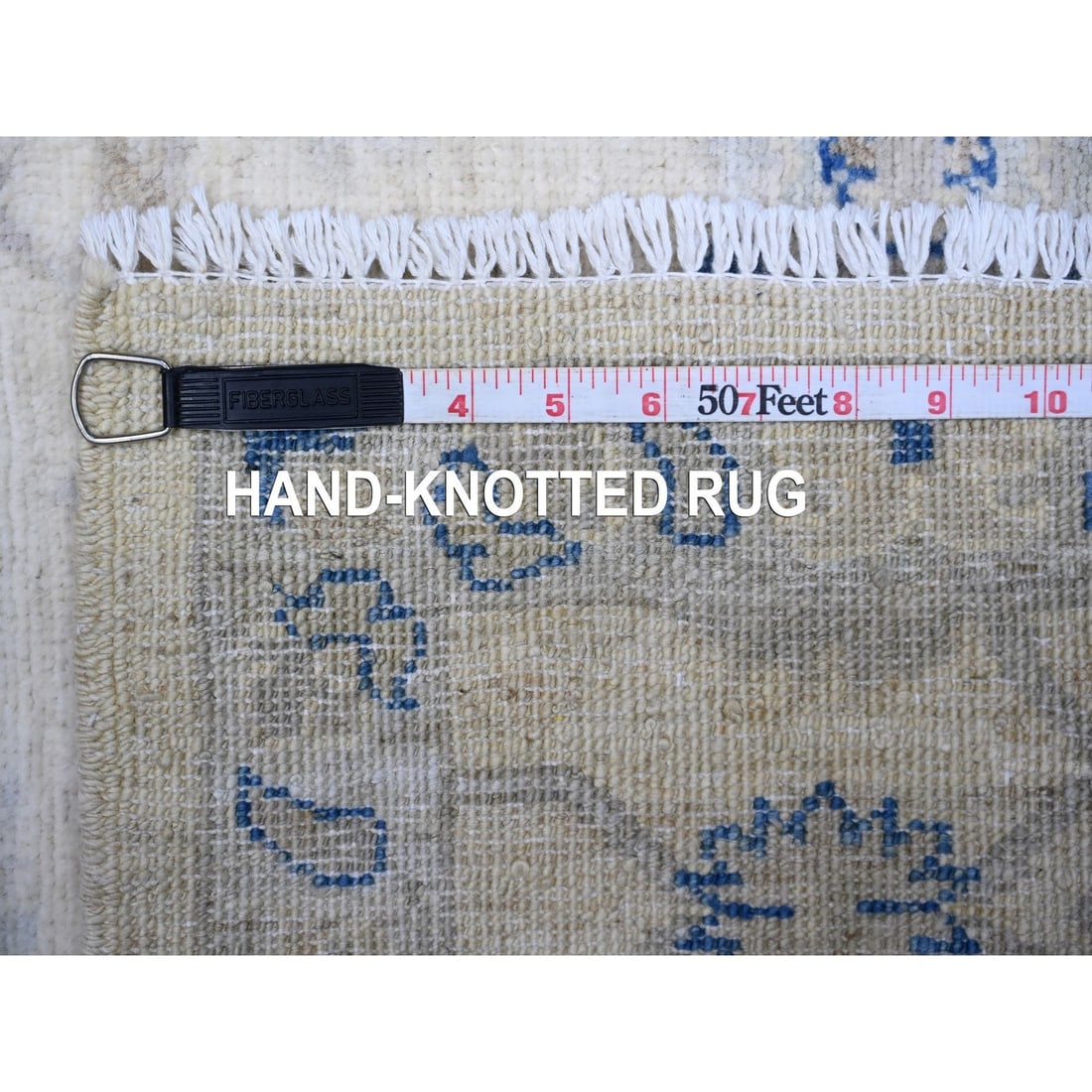 Rug 2'8"x11'10" White Hand Knotted Wool White Wash Peshawar Runner - 6