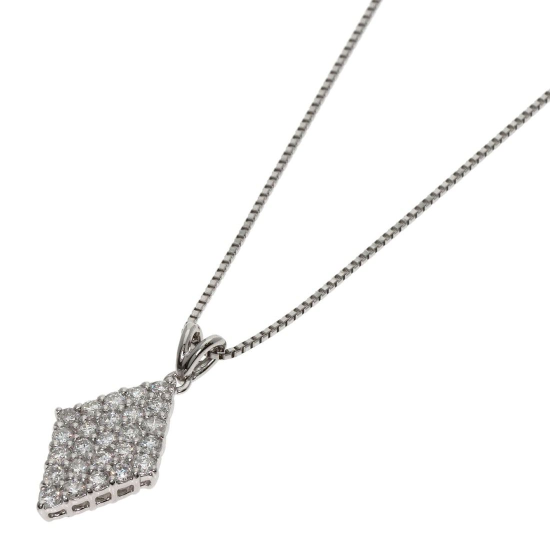 4.5g 0.53ct Diamond Necklace Platinum PT900 PT850 (1 of 5)