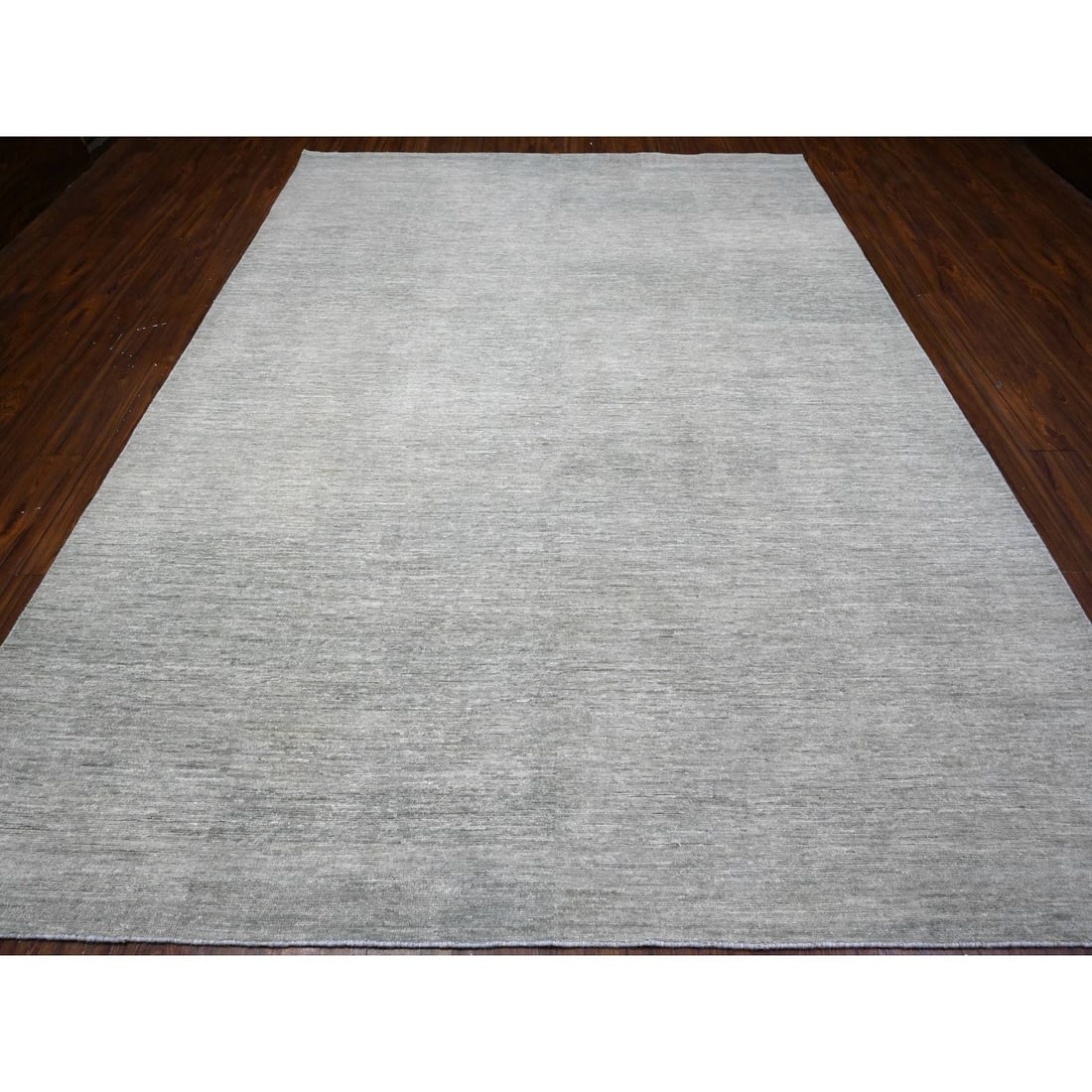 Rug 8'8"x11'9" Glacier Gray Hand Knotted Wool Modern Peshawar Oriental - 3