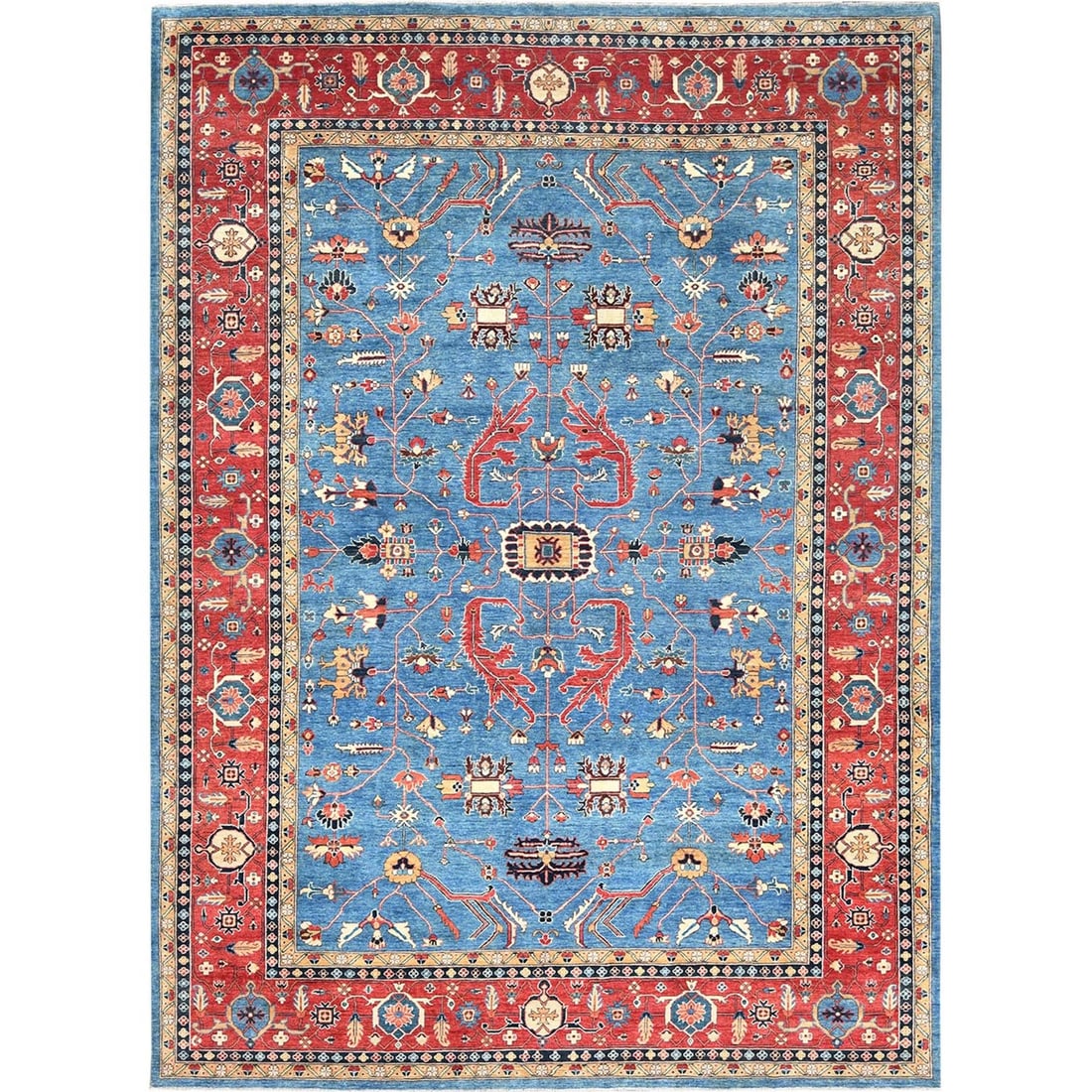 Rug 9'10"x13'6" Blue Afghan Peshawar Heris Wool Hand Knotted Oriental (1 of 12)