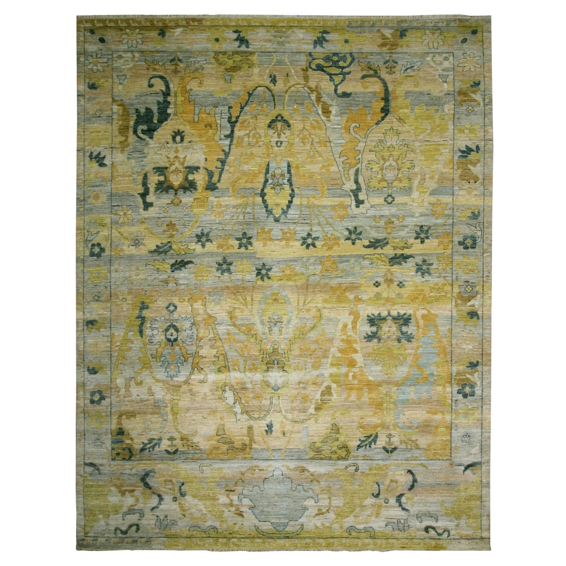 Rug 9'1"x12'1" Gray & Gold Antiqued Bijar Garus Design Hand Knotted Wool: Rug 9'1"x12'1" Gray & Gold Antiqued Bijar Garus Design Hand Knotted Wool This listing features Rug 9'1"x12'1" Gray & Gold Antiqued Bijar Garus Design Hand Knotted Wool. Item specifics are provided bel