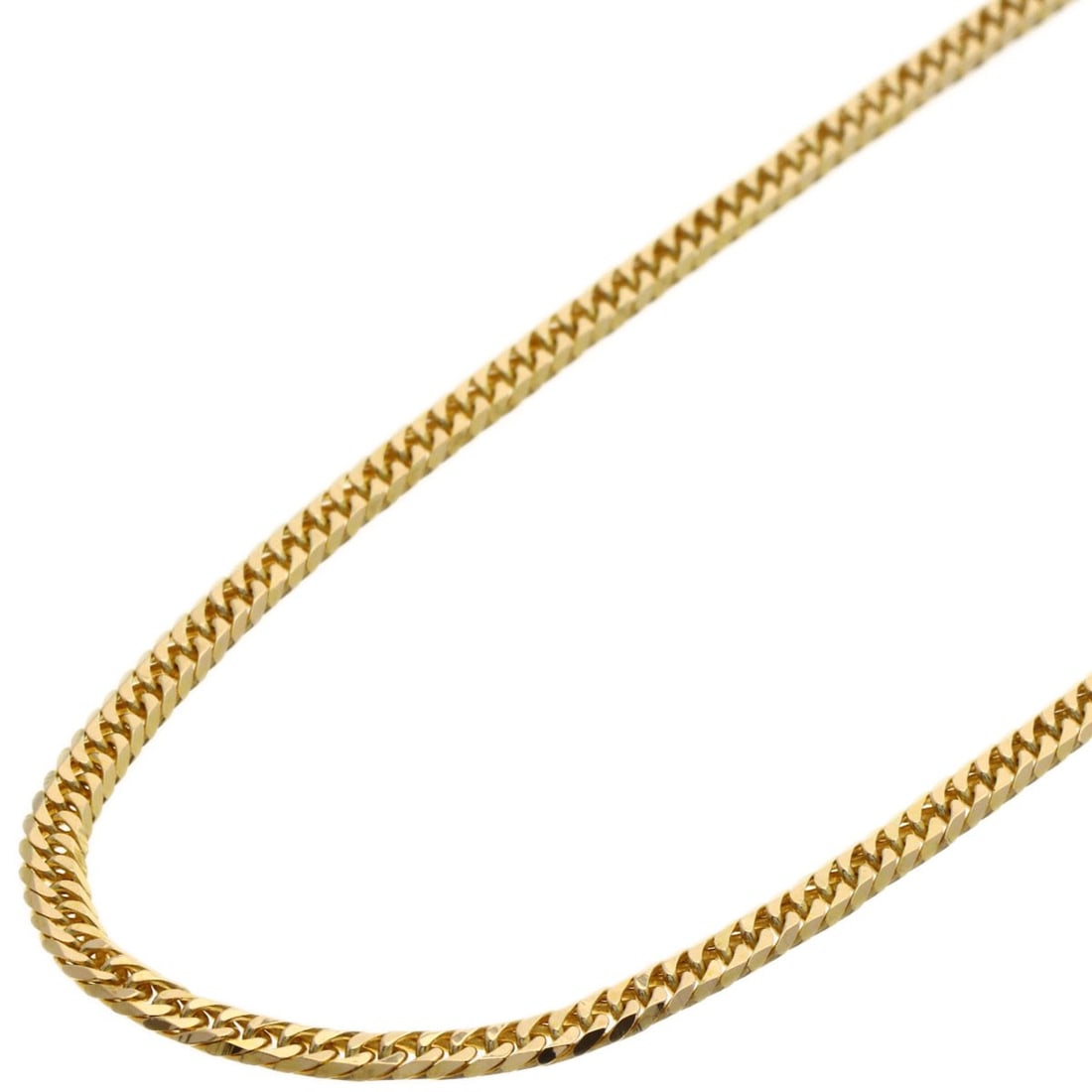 10.7g Curb chain Kihei 6-sided W Necklace K18 Yellow Gold (1 of 6)