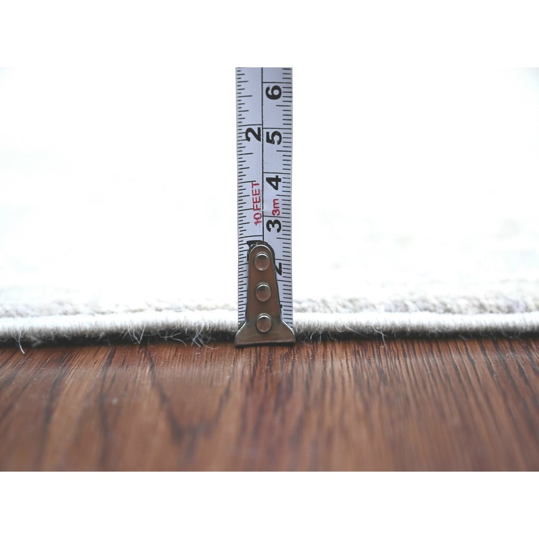 Rug 2'6"x5'9" Gray Washed Peshawar Leaf Design Wool Hand Knotted Runner - 5