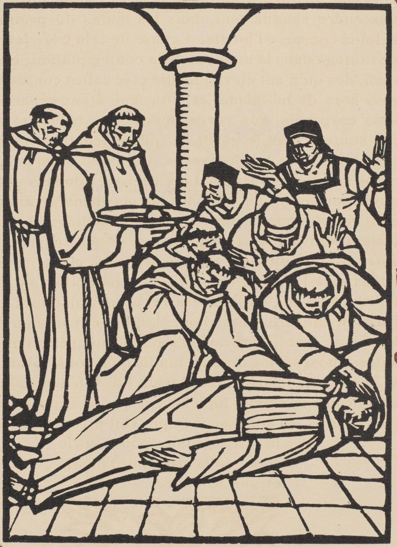 Woodcut - mile Bernard - Composition (Morane - No. 100) - Les Petites Fleurs de St. Franoise - 2