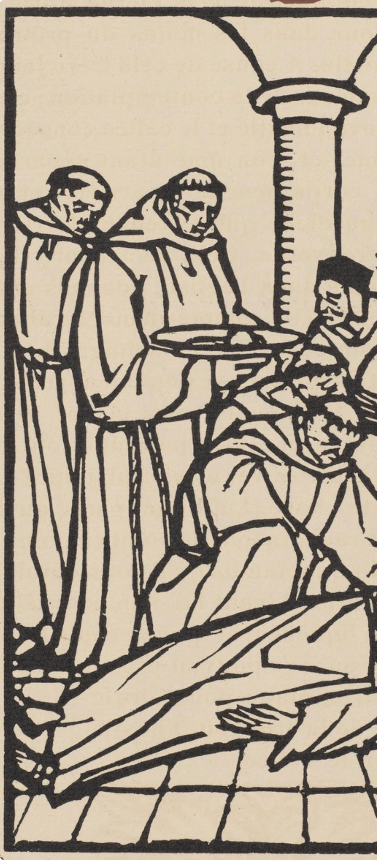 Woodcut - mile Bernard - Composition (Morane - No. 100) - Les Petites Fleurs de St. Franoise - 3