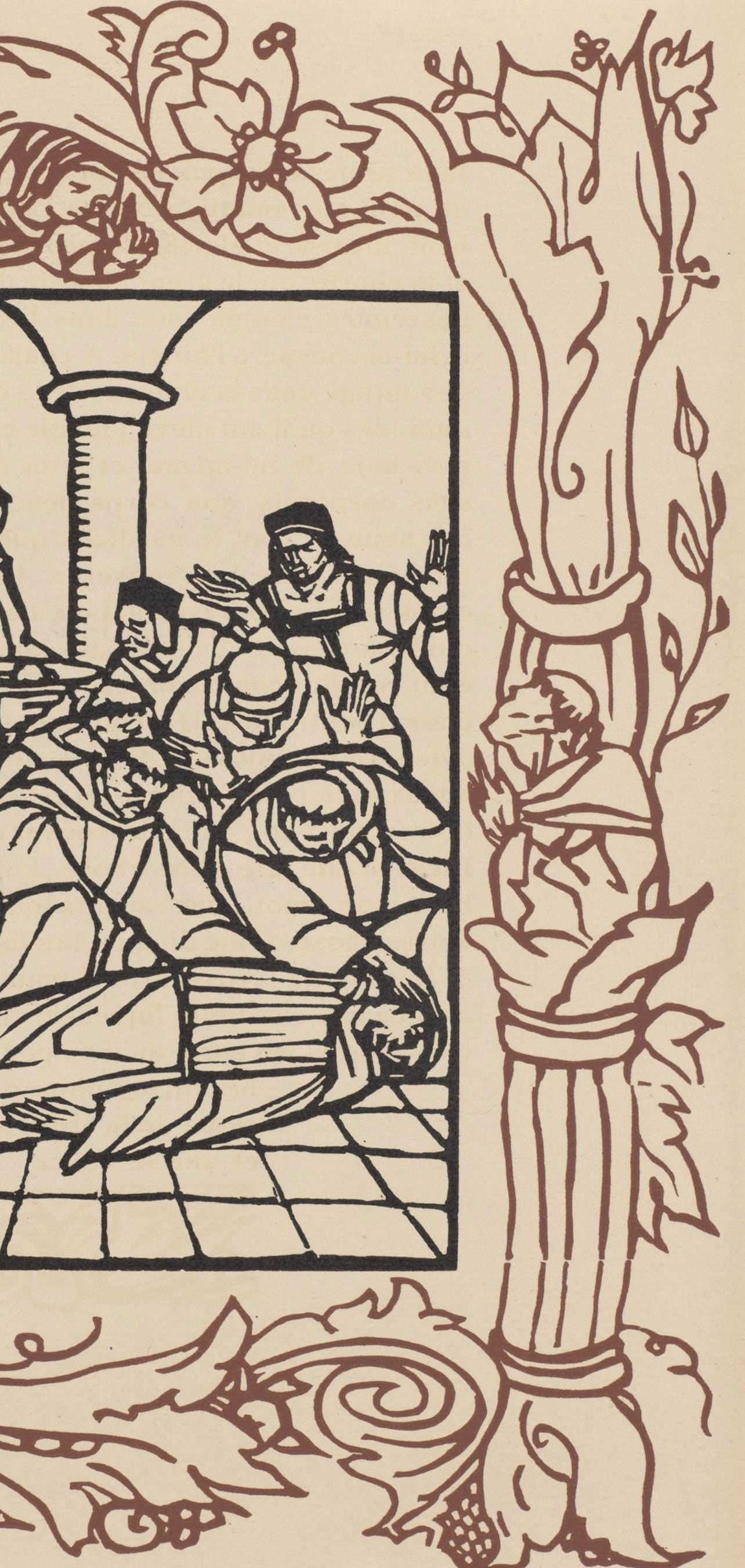 Woodcut - mile Bernard - Composition (Morane - No. 100) - Les Petites Fleurs de St. Franoise - 6