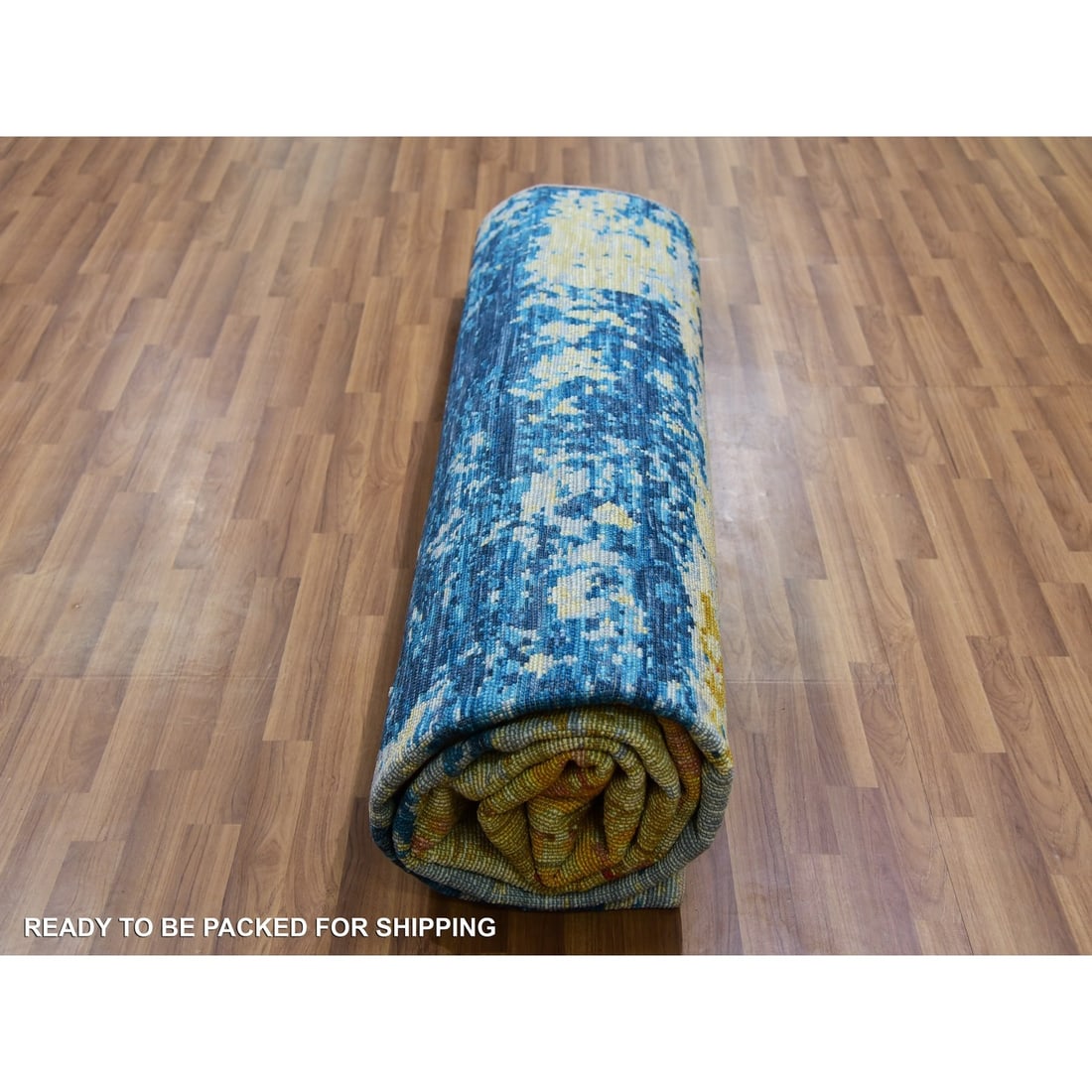 Rug 10'3"x13'9" Ivory Colorful Modern Abstract Design Wool Hand Knotted - 10