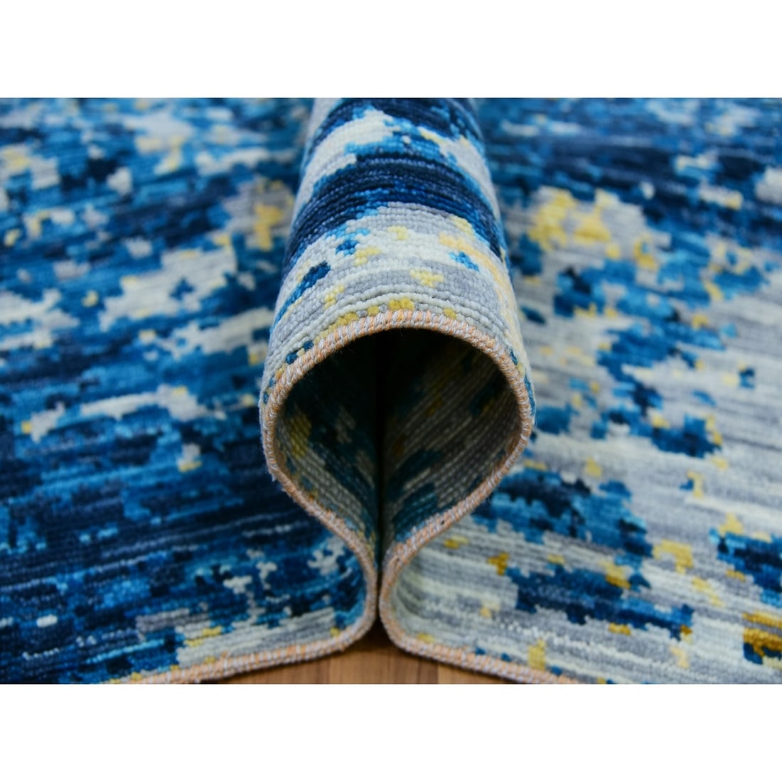 Rug 10'3"x13'9" Ivory Colorful Modern Abstract Design Wool Hand Knotted - 6