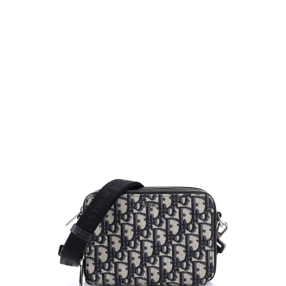 Canvas Christian Dior Double Zip Crossbody Pouch Oblique (1 of 8)