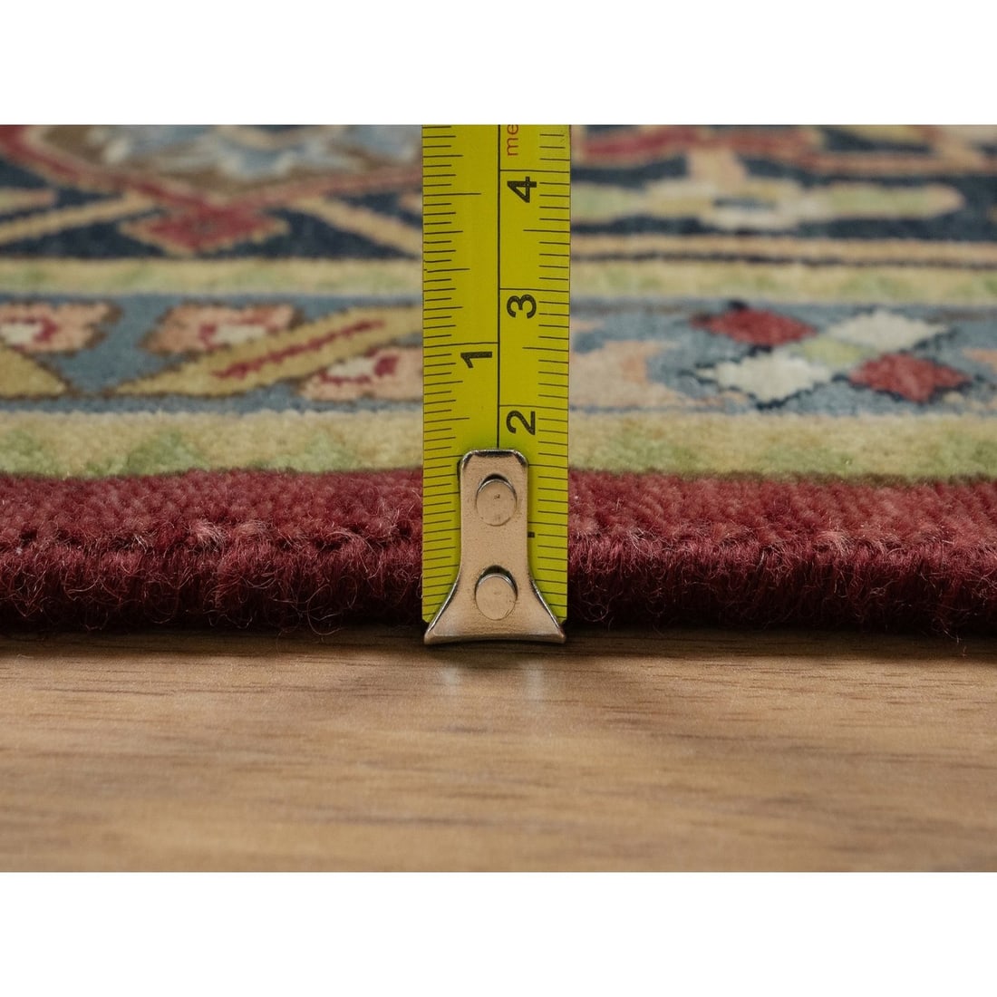 Oriental 8'8"x12' Red Hand Knotted Wool Rug Antiqued Fine Heris Revival - 10