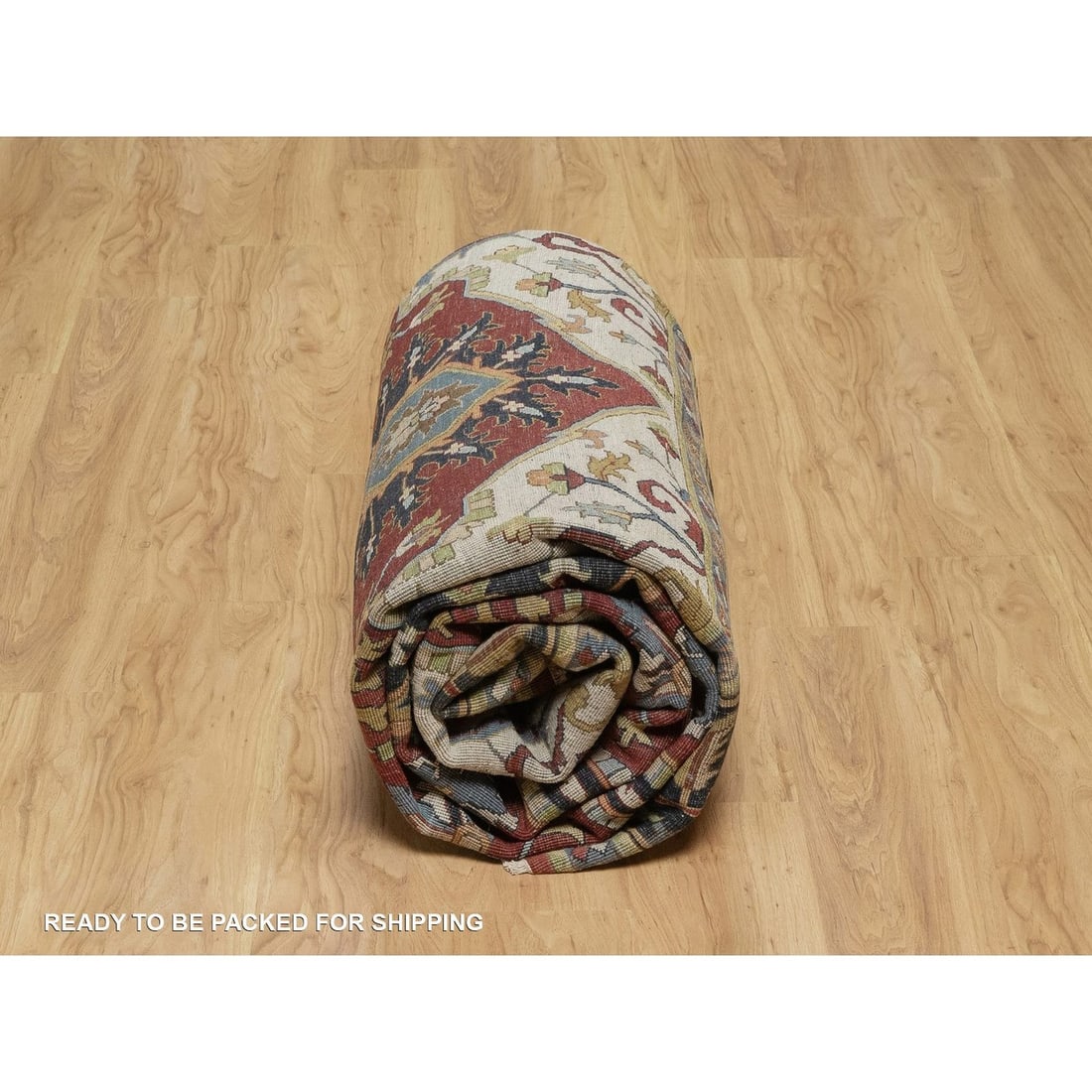 Oriental 8'8"x12' Red Hand Knotted Wool Rug Antiqued Fine Heris Revival - 9