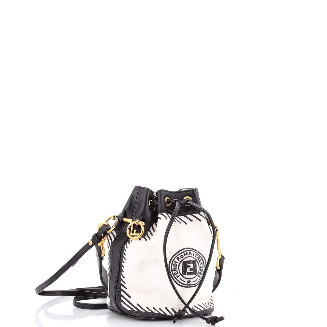 Mini Fendi Mon Tresor Bucket Bag Joshua Vides Printed Coated Canvas - 2
