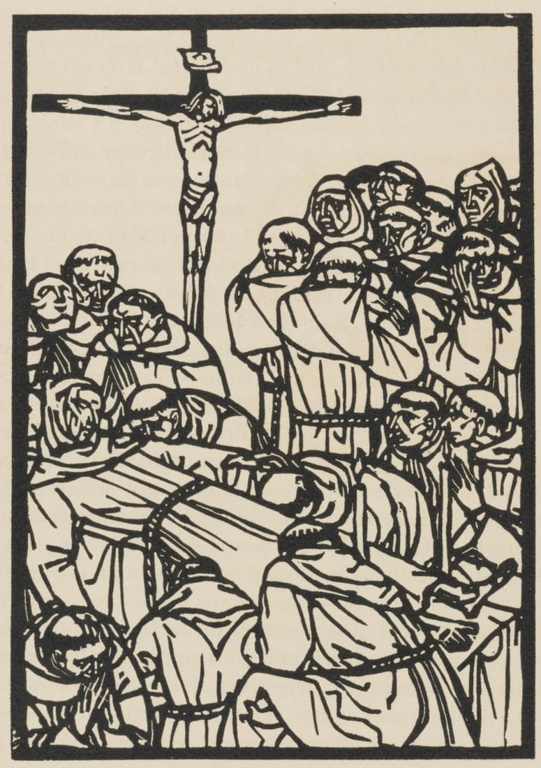 Woodcut - mile Bernard - Composition (Morane - No. 100) - Les Petites Fleurs de St. Franoise - 2