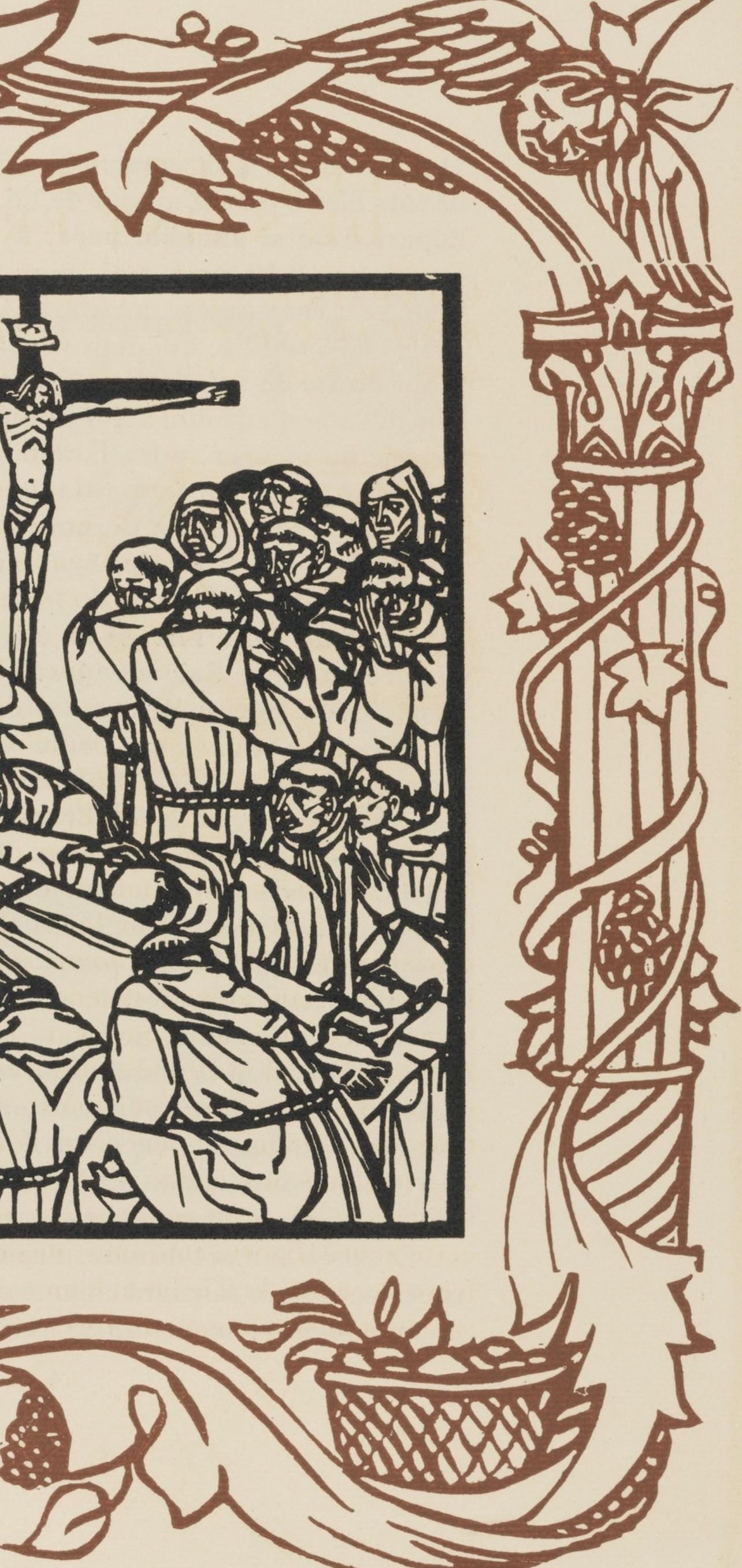 Woodcut - mile Bernard - Composition (Morane - No. 100) - Les Petites Fleurs de St. Franoise - 6