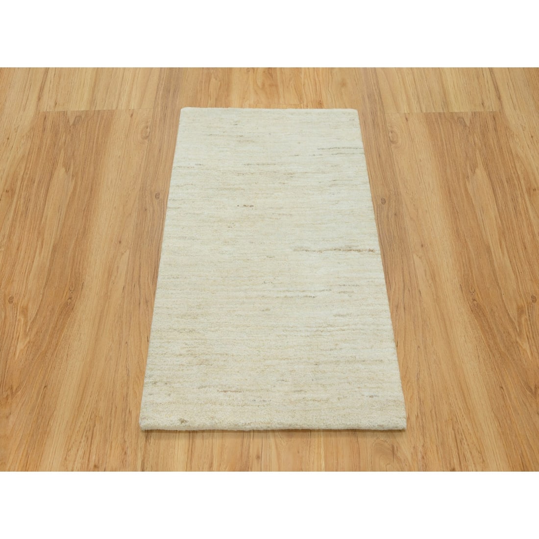 Rug 2'x3' White Denser Weave Wool Soft Touch Hand Knotted Runner Oriental - 2