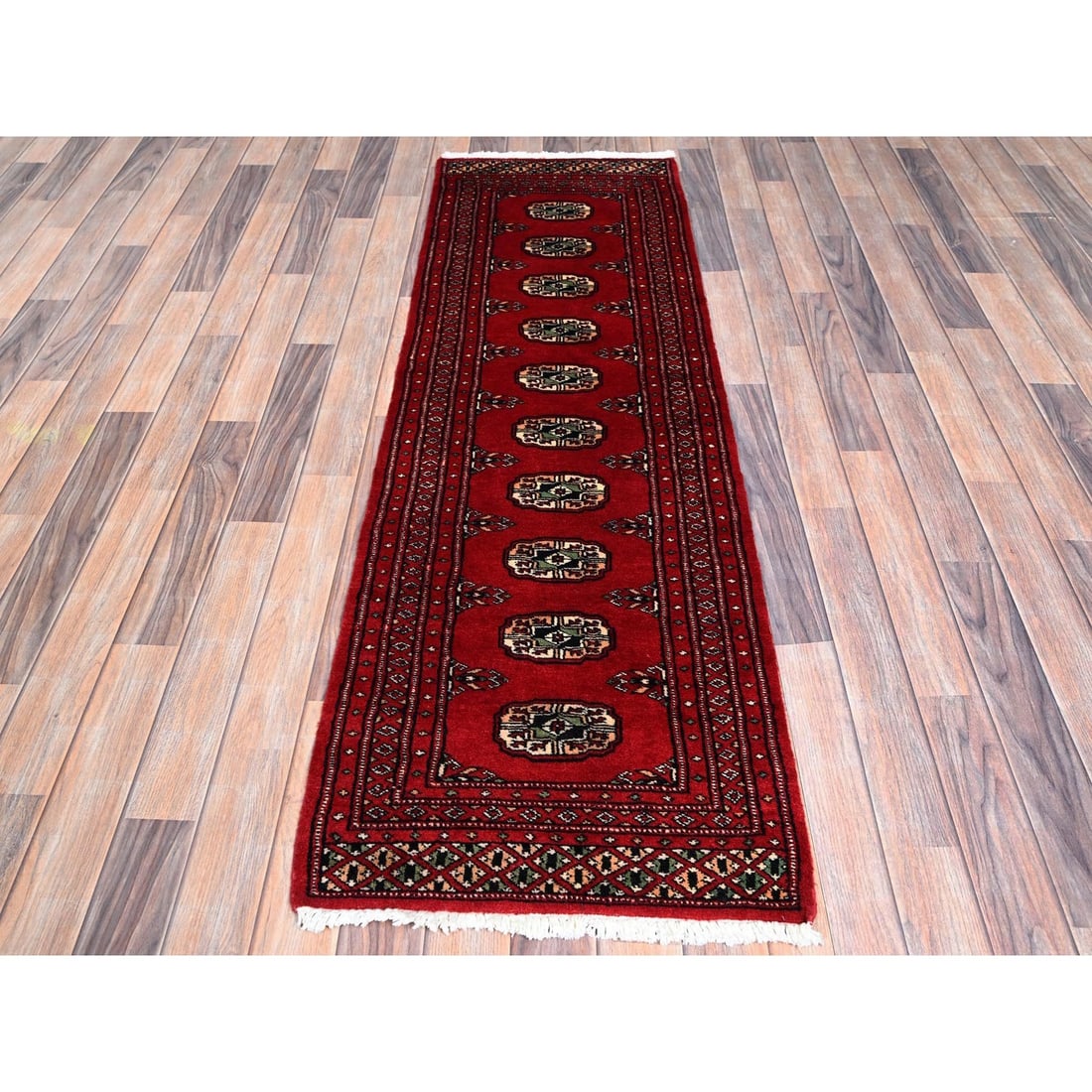 Rug 2'x6'2" Lychee Red Princess Bokara Soft Wool Hand Knotted Runner - 2