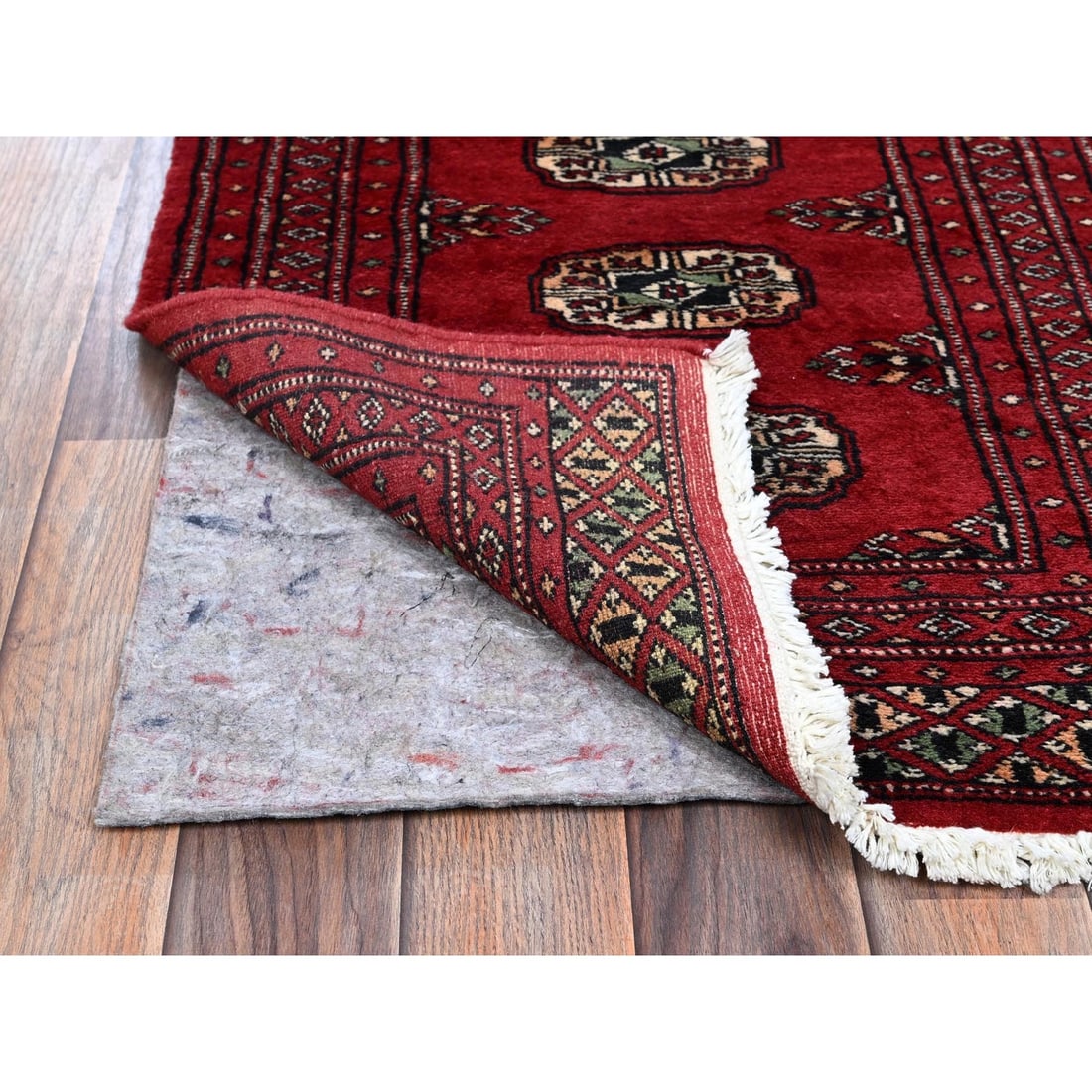 Rug 2'x6'2" Lychee Red Princess Bokara Soft Wool Hand Knotted Runner - 3