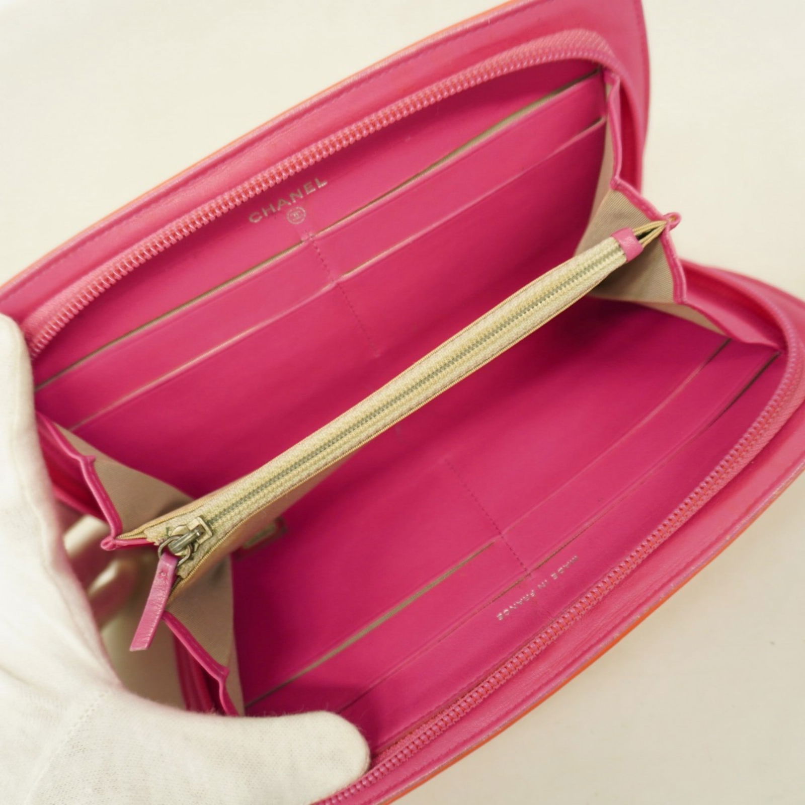 Leather Chanel Long Wallet (Bi-Fold) Patent - 3