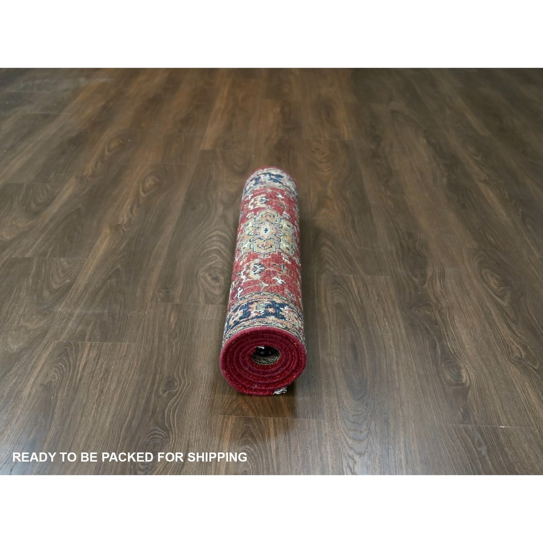 Rug 3'x5' Red Karjihooz Design Geometric Medallions Hand Knotted Wool - 6