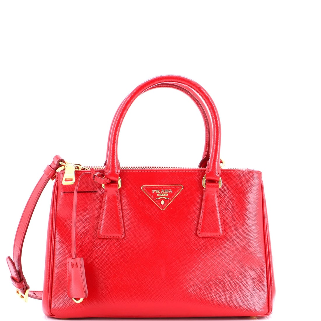 Small Prada Double Zip Lux Tote Vernice Saffiano Leather (1 of 8)