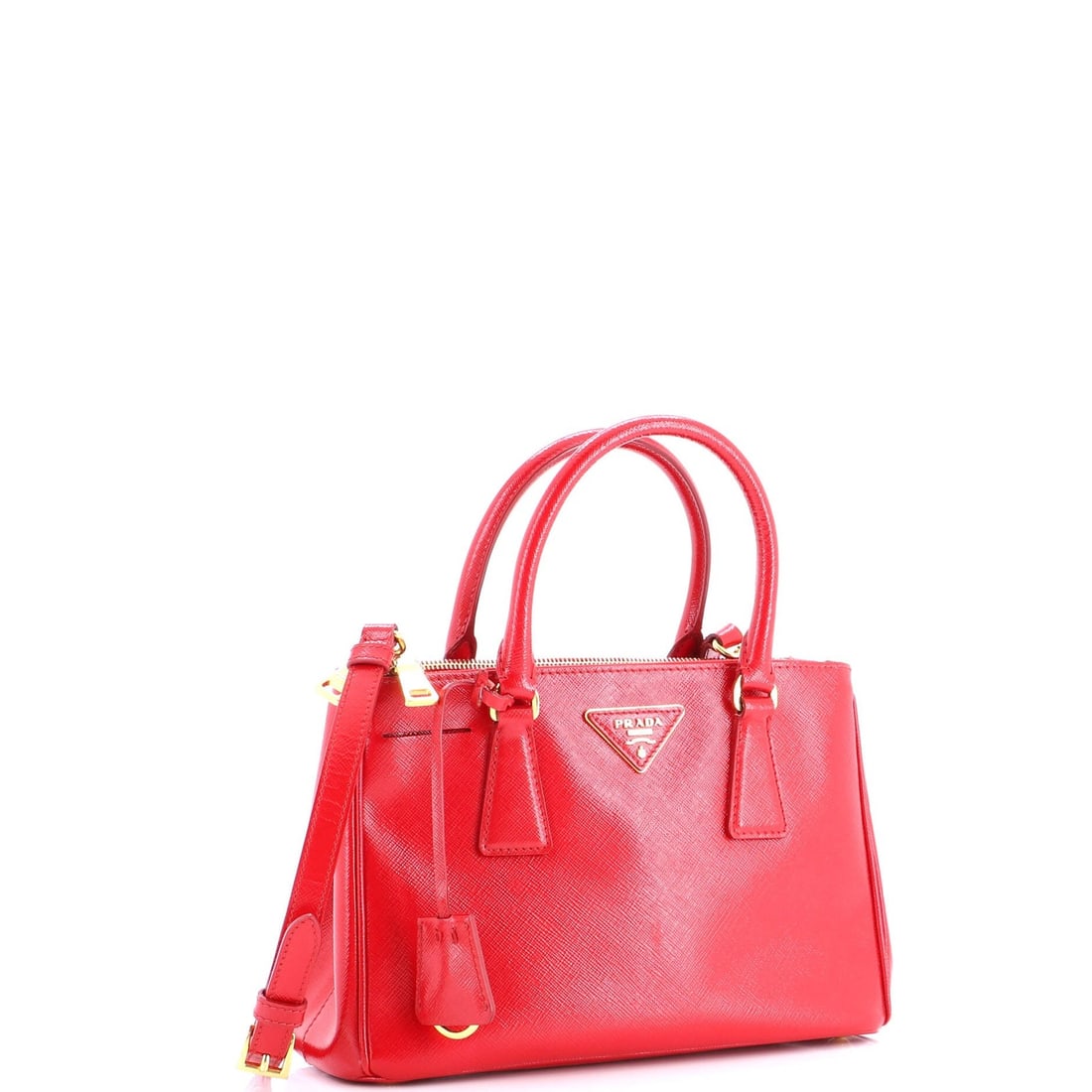 Small Prada Double Zip Lux Tote Vernice Saffiano Leather - 2