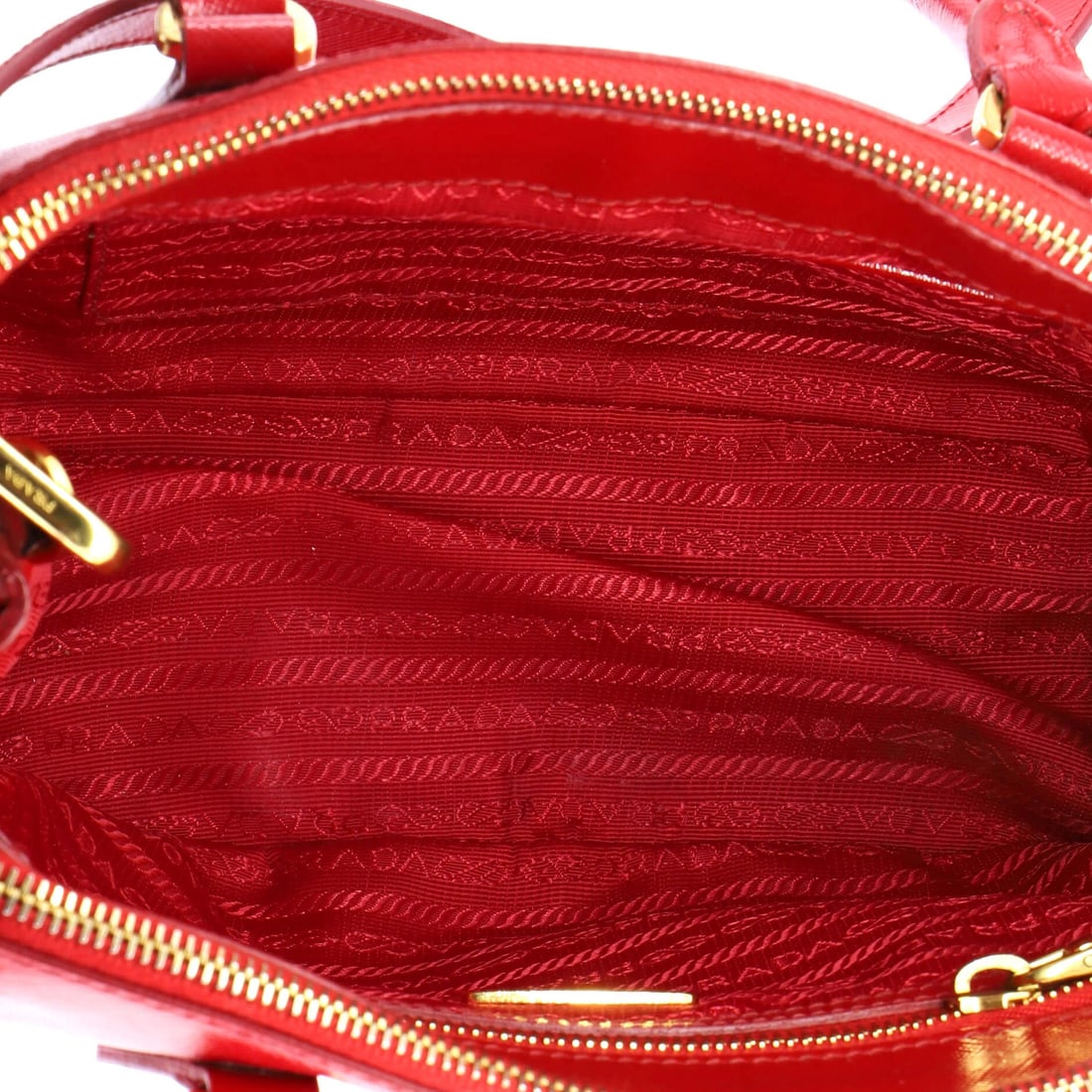 Small Prada Double Zip Lux Tote Vernice Saffiano Leather - 5