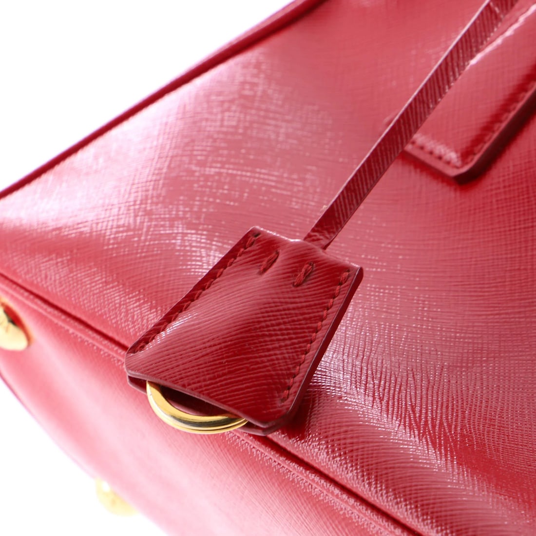 Small Prada Double Zip Lux Tote Vernice Saffiano Leather - 8