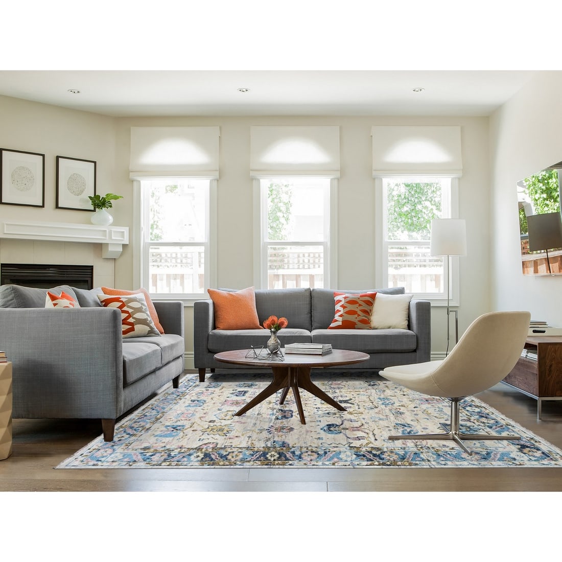 Rug 7'10"x9'10"Ivory Hand Knotted Wool Natural Dyes Mahal Design Oriental - 2