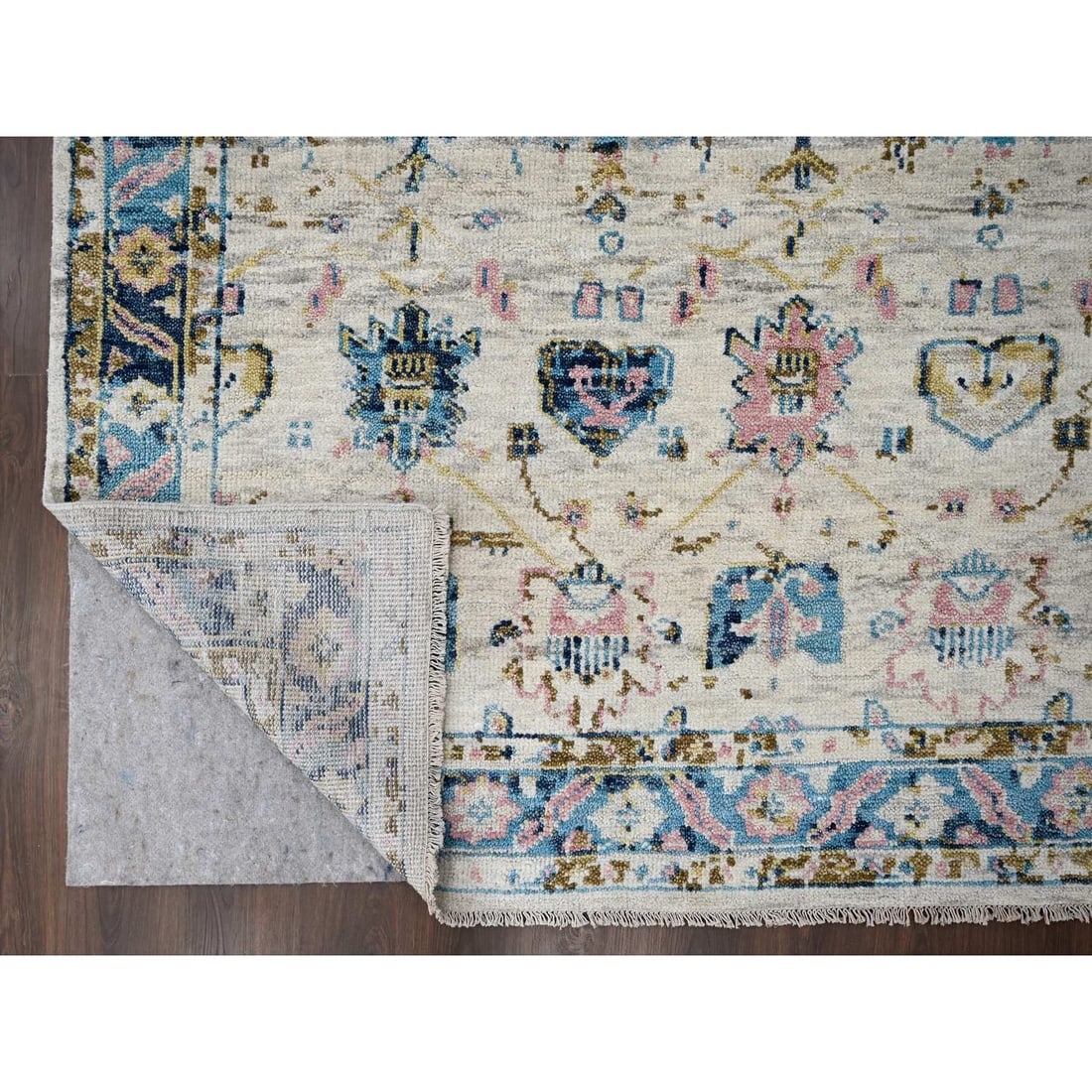 Rug 7'10"x9'10"Ivory Hand Knotted Wool Natural Dyes Mahal Design Oriental - 5