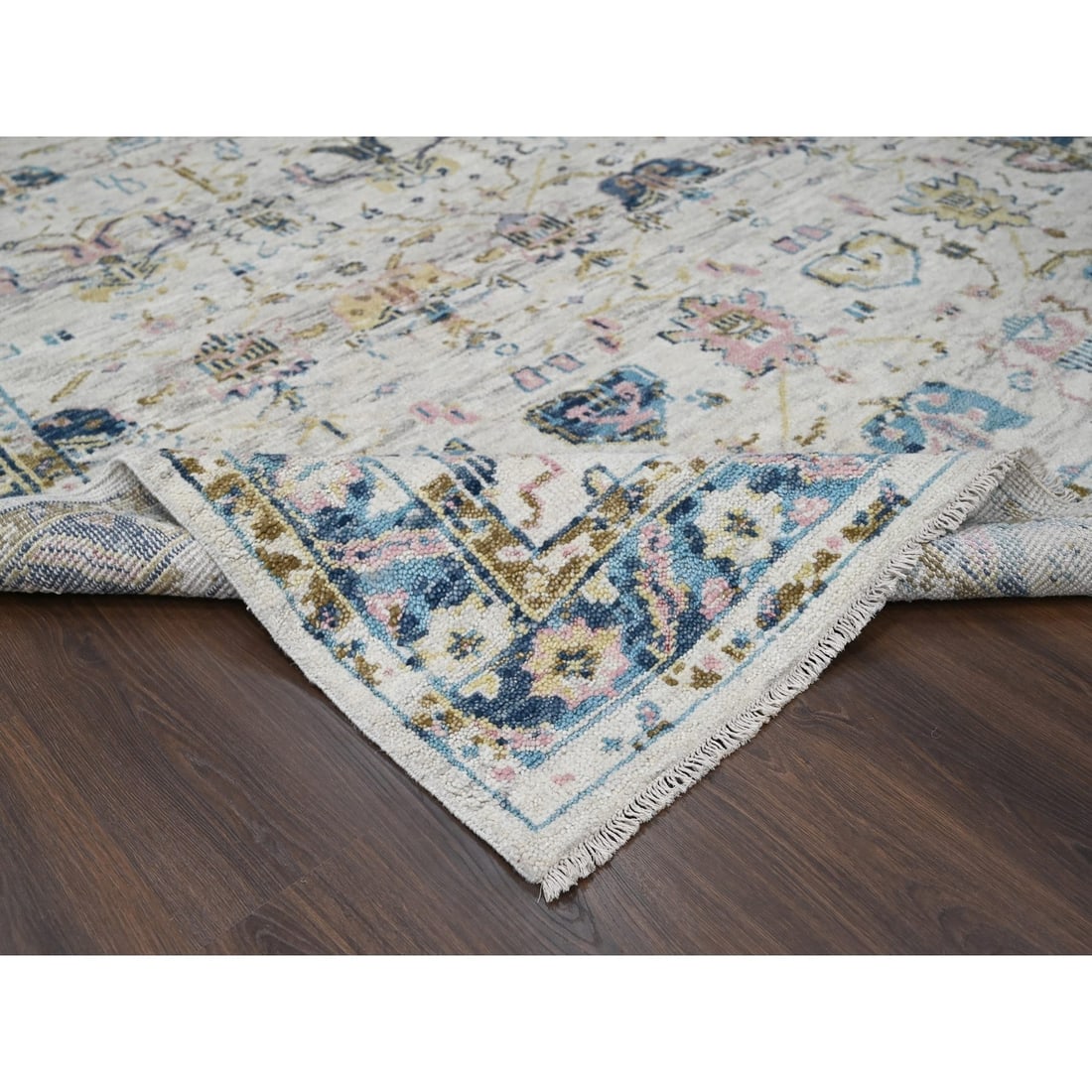 Rug 7'10"x9'10"Ivory Hand Knotted Wool Natural Dyes Mahal Design Oriental - 7