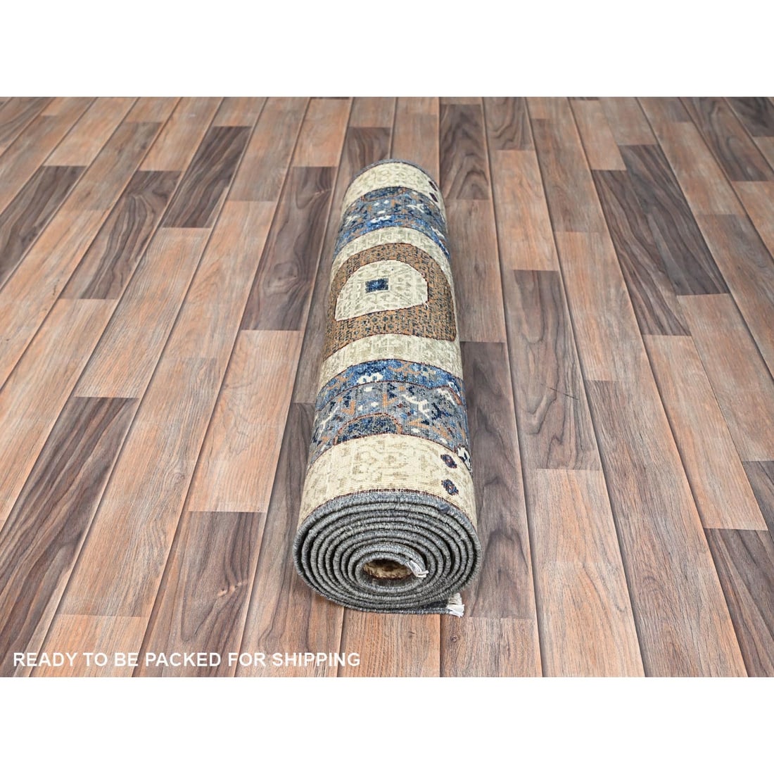 Rug 2'5"x9'10" Gray Soft Wool Mamluk Dynasty Hand Knotted Runner 200 KPSI - 5