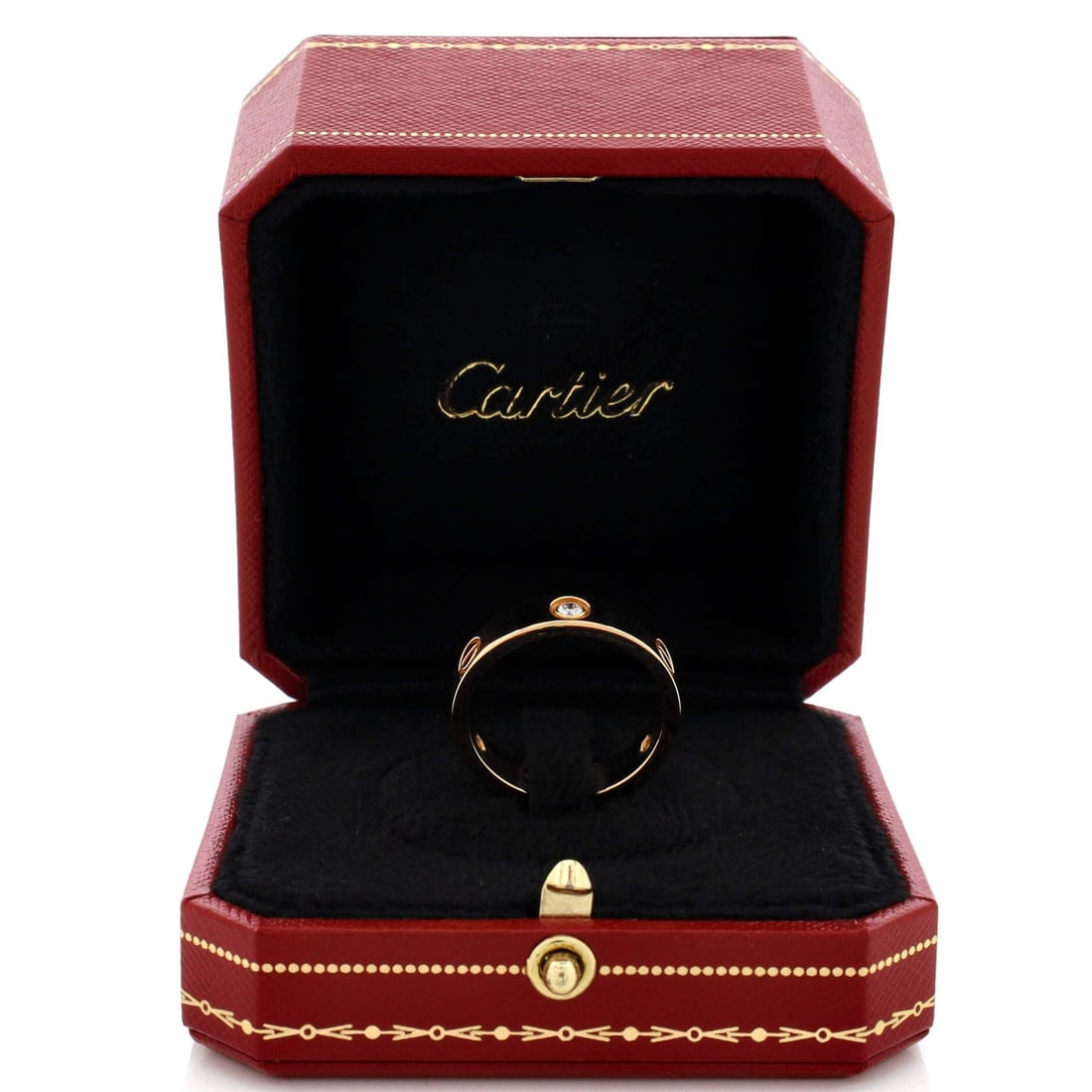 Diamonds Cartier Love 3 Diamonds Band Ring 18K Yellow Gold with - 2