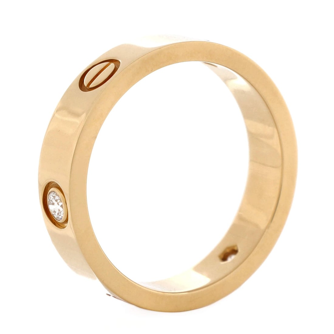 Diamonds Cartier Love 3 Diamonds Band Ring 18K Yellow Gold with - 3