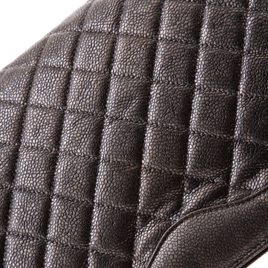 Large Chanel CC Frame Clutch Quilted Caviar - 7