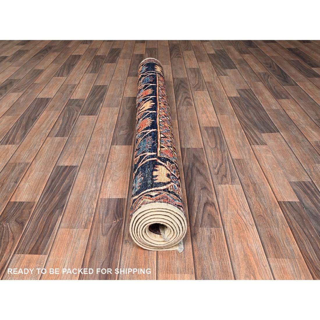 Knotted 4'10"x7'6" Ivory Pure Wool Rug Northwest Zoroastrian Design Hand - 5