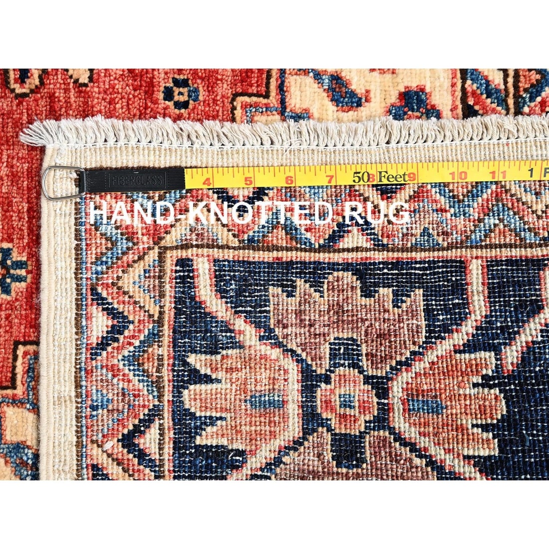 Knotted 4'10"x7'6" Ivory Pure Wool Rug Northwest Zoroastrian Design Hand - 7