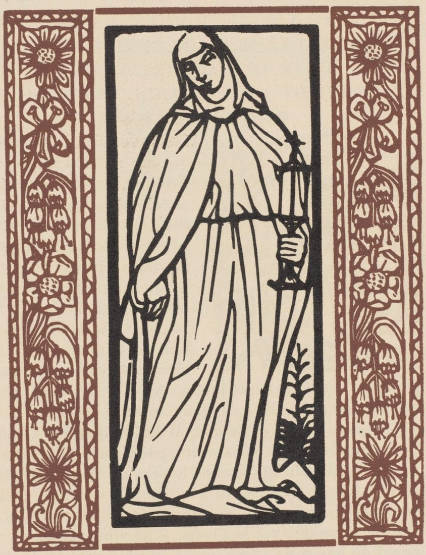 Woodcut - mile Bernard - Composition (Morane - No. 100) - Les Petites Fleurs de St. Franoise (1 of 9)