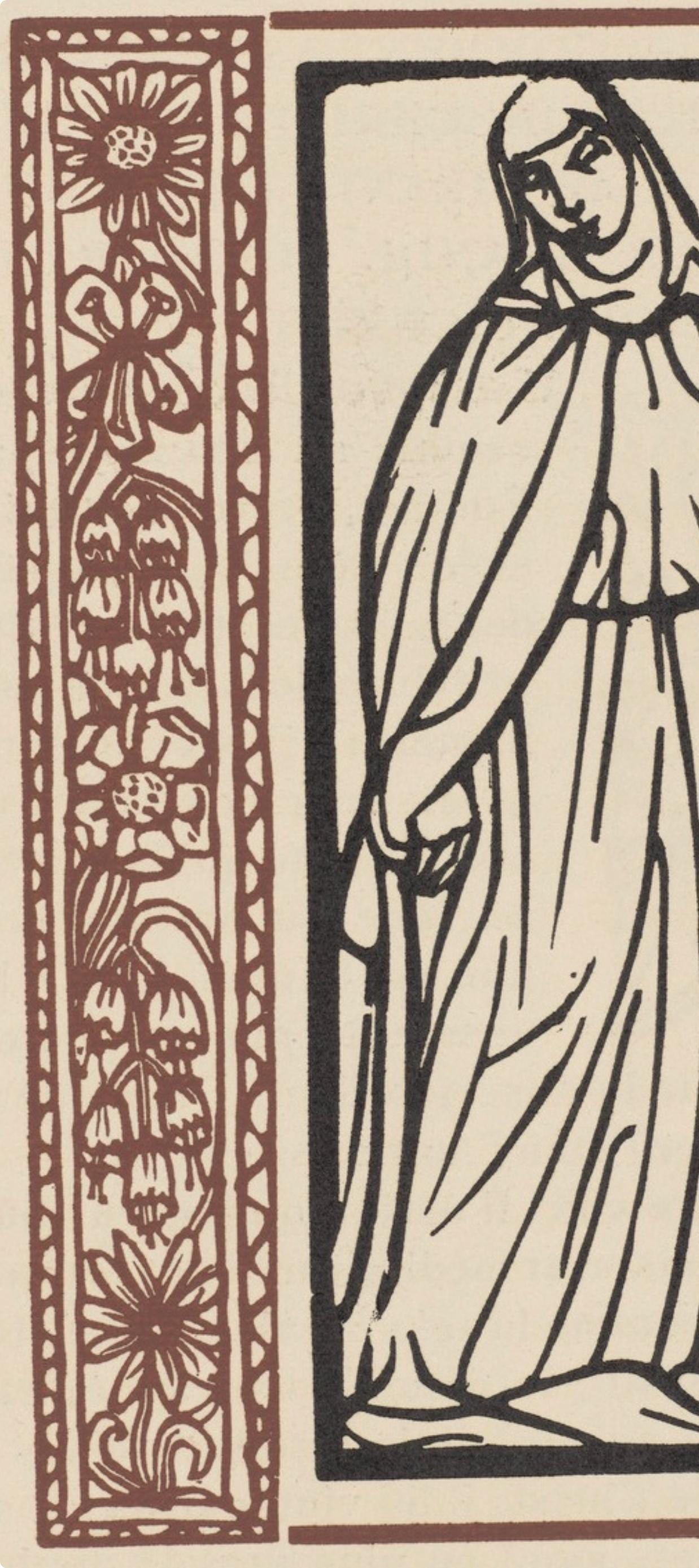 Woodcut - mile Bernard - Composition (Morane - No. 100) - Les Petites Fleurs de St. Franoise - 3