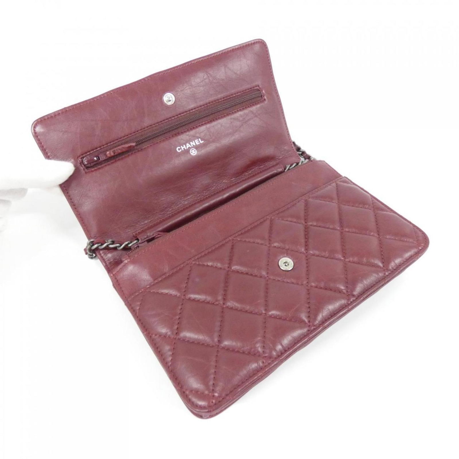Leather Chanel Chain/ Shoulder Wallet - 5