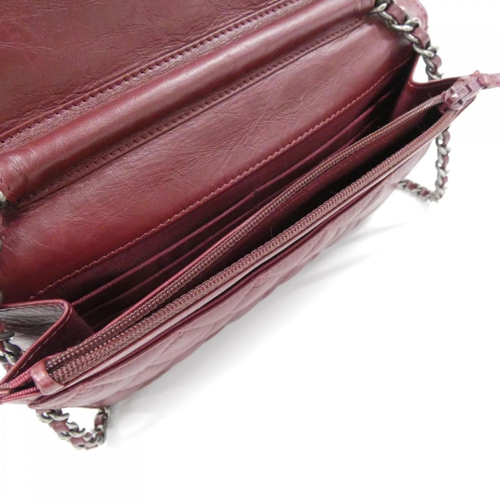 Leather Chanel Chain/ Shoulder Wallet - 7