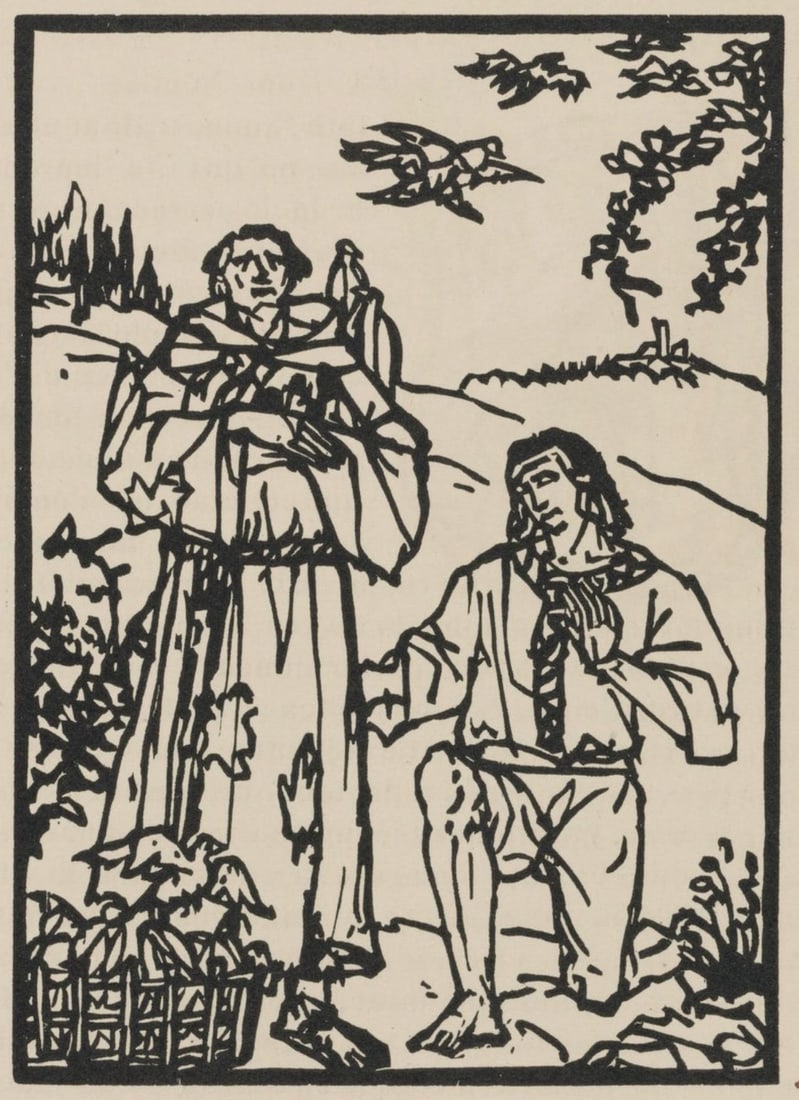Woodcut - mile Bernard - Composition (Morane - No. 100) - Les Petites Fleurs de St. Franoise - 2