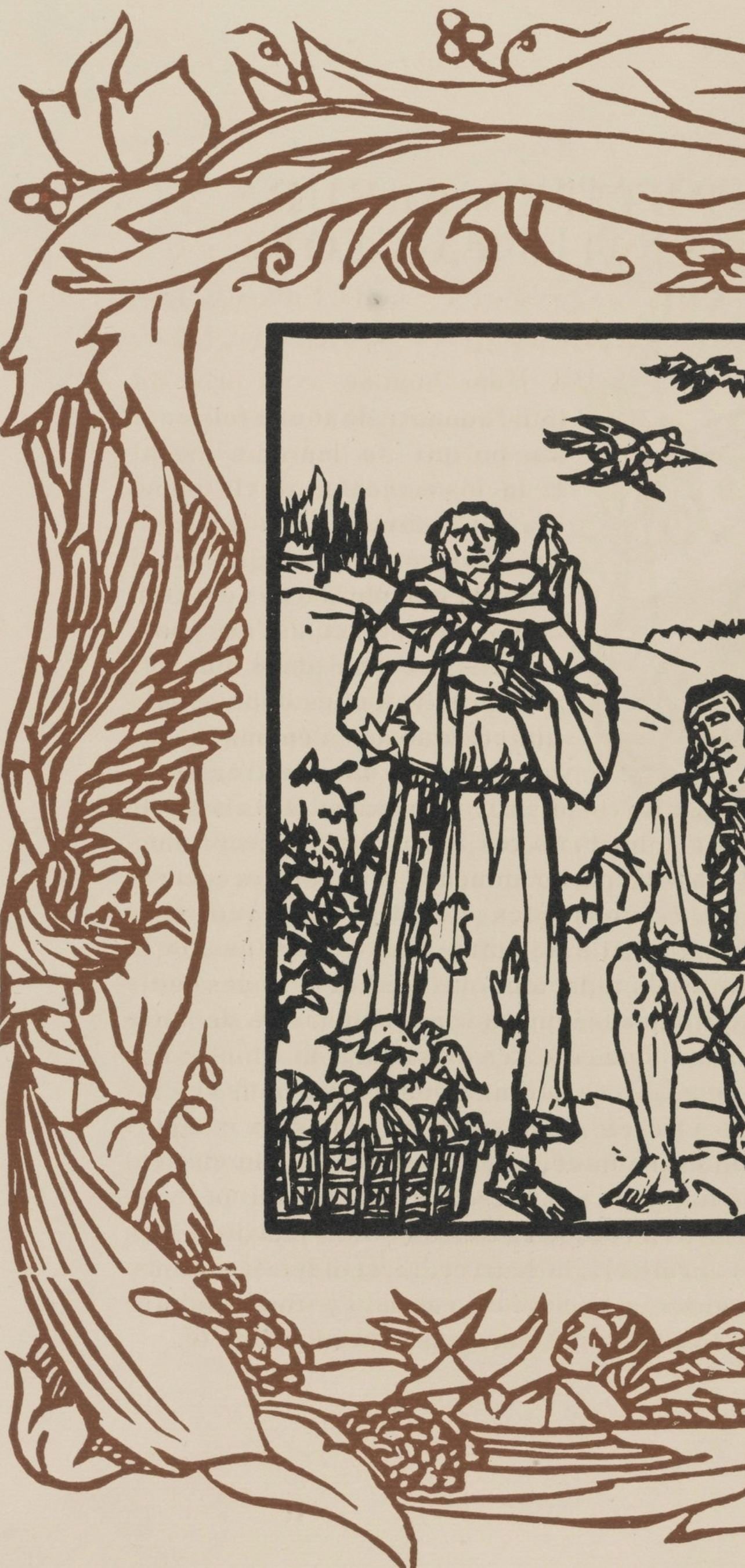 Woodcut - mile Bernard - Composition (Morane - No. 100) - Les Petites Fleurs de St. Franoise - 5
