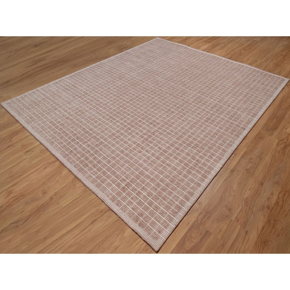 Rug 8'1"x10' Rose Pink Modern Plain Decor Box Design Loomed Knotted Wool - 3