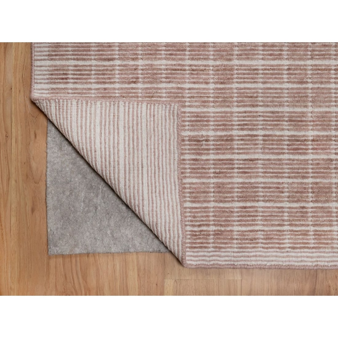 Rug 8'1"x10' Rose Pink Modern Plain Decor Box Design Loomed Knotted Wool - 4