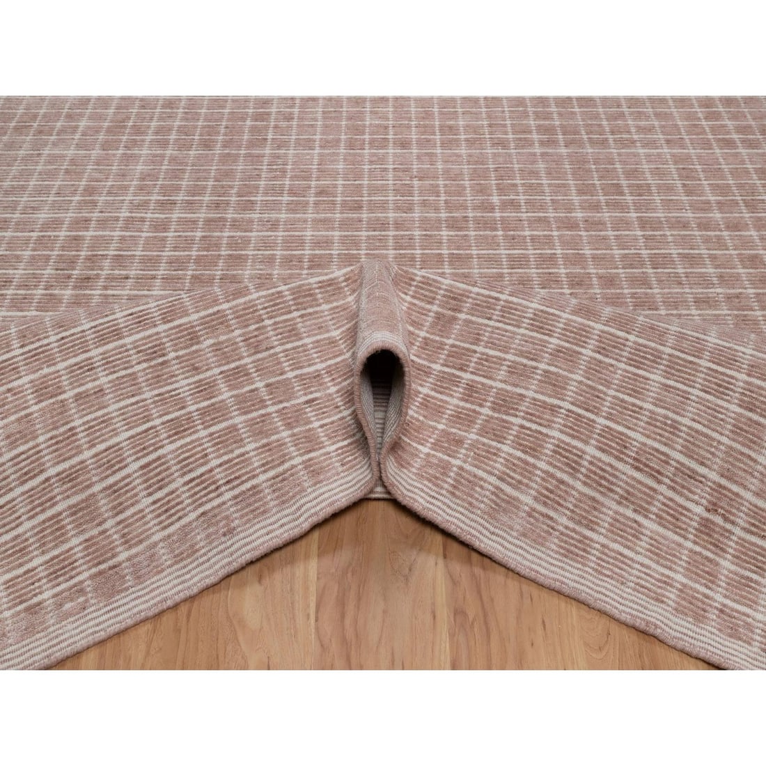 Rug 8'1"x10' Rose Pink Modern Plain Decor Box Design Loomed Knotted Wool - 5