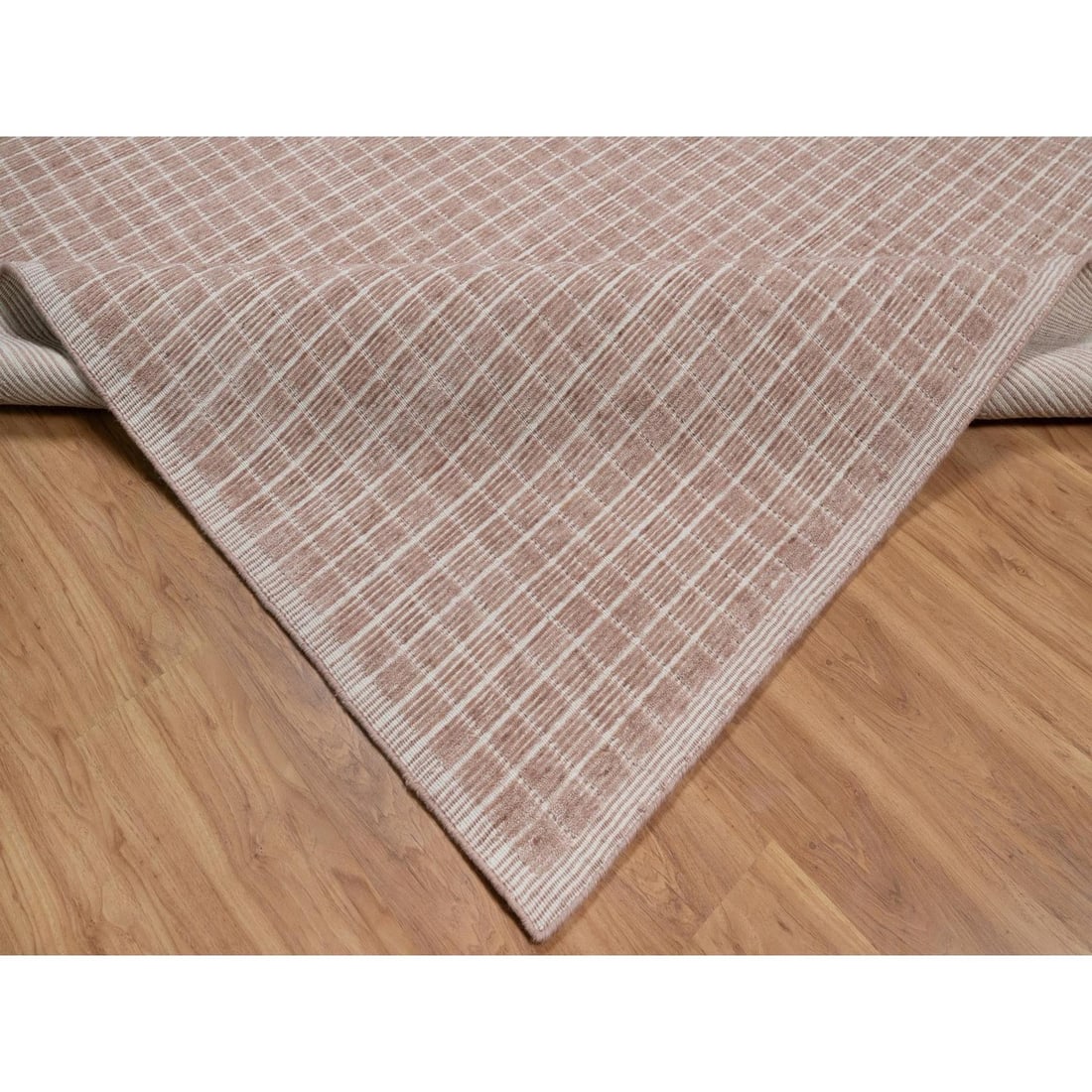 Rug 8'1"x10' Rose Pink Modern Plain Decor Box Design Loomed Knotted Wool - 6