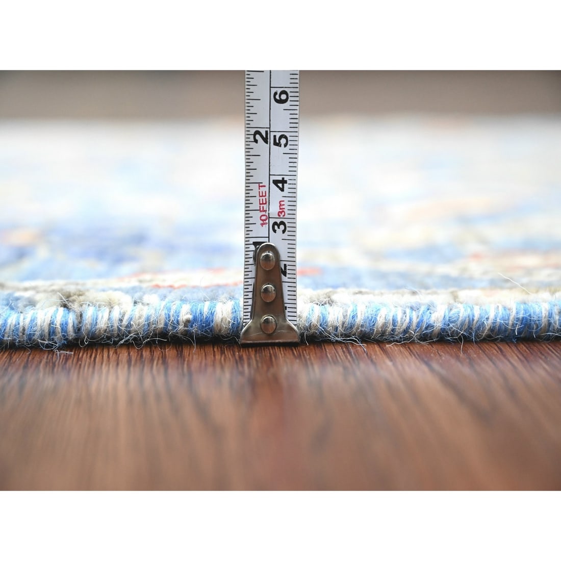 Rug 2'x3' Blue Afghan Peshawar Birds Design Soft Wool Hand Knotted Mat - 5